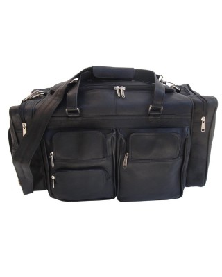Black duffel bag with pockets