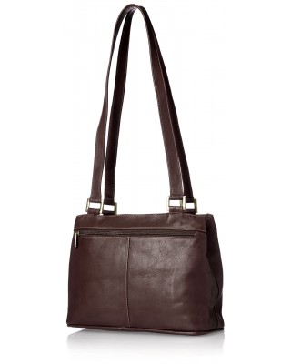 Double compartment chocolate shoulder bag