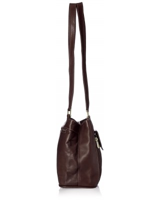 Double compartment chocolate shoulder bag