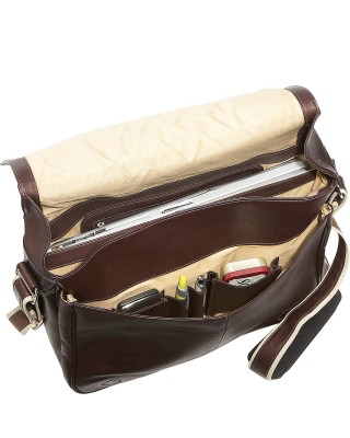 Expandable Chocolate Messenger Bag