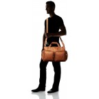 Multi-pocket leather tote